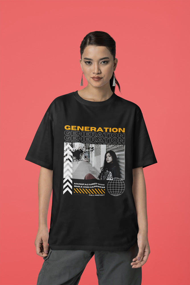 Entimessi Generation - Unisex Oversized Cotton Graphic Printed T-Shirt Graphic T-shirts Casual Wear Cotton Graphic Tees Graphics Oversize Oversize T-shirts Printed Round Neck Short Sleeves T-shirts Top Unisex