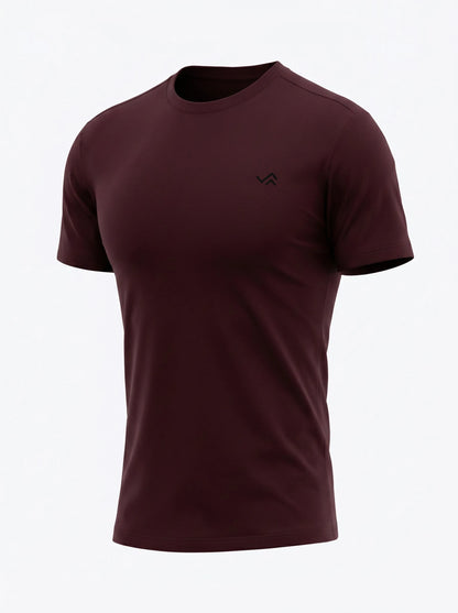 Entimessi maroon Supima cotton tee with grey melange jogger, unisex co-ord set — view 4