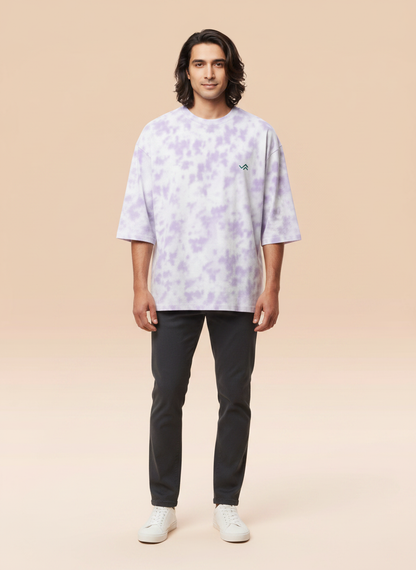 Entimessi Heavyweight Unisex Oversized Tie-Dye T-Shirt – White & Lavender Unisex Oversized Graphic T-shirts 260 GSM bio-washed breathable Cotton Blend Entimessi fabric:cotton-blend fit:oversized Graphic T-shirts Half Sleeves loungewear Lycra Rib Neck made in India Men menu:oversized neck:crew new Oversize T-shirts pre-shrunk Round Neck streetwear T-shirts Tie Dye Tie Dye Oversized T-Shirts Unisex Unisex Fit Unisex Oversized Graphic T-shirts Women