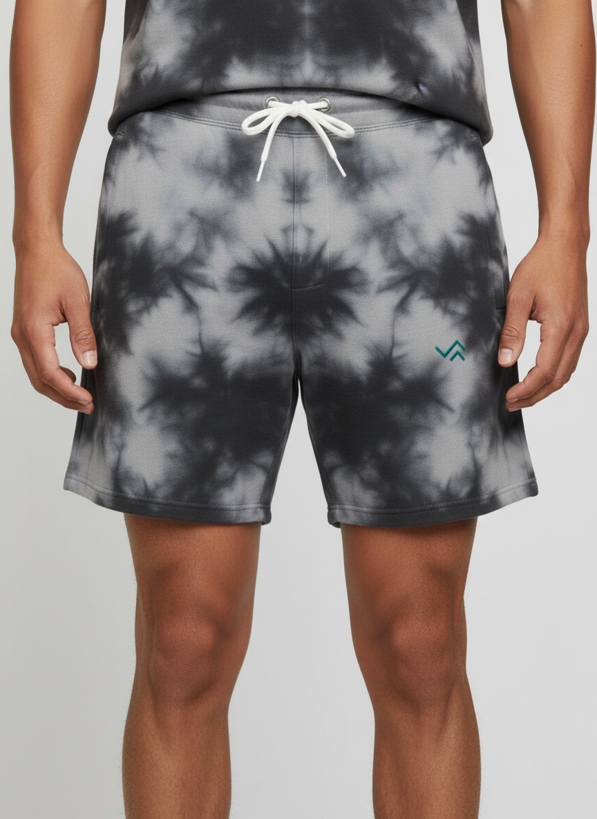 Entimessi White on Black Unisex Tie-Dye Terry Shorts Tie-dye Shorts 260 GSM Activewear beachwear Casual Shorts Cotton Blend Drawstring Waist Shorts Entimessi fabric:cotton-blend loungewear made in India made to order Men menu:shorts new Premium Terry Shorts relaxed fit Shorts slip-in pockets style:tie-dye Terry Shorts Tie Dye type:shorts Unisex Unisex terry shorts Women