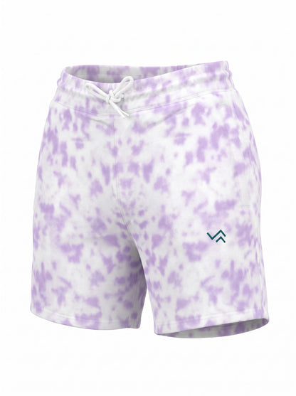 Entimessi Lavender on White Unisex Tie-Dye Terry Shorts Tie-dye Shorts 260 GSM Activewear beachwear Casual Shorts Cotton Blend Drawstring Waist Shorts Entimessi fabric:cotton-blend loungewear made in India made to order Men menu:shorts new Premium Terry Shorts relaxed fit Shorts slip-in pockets style:tie-dye Terry Shorts Tie Dye type:shorts Unisex Unisex terry shorts Women
