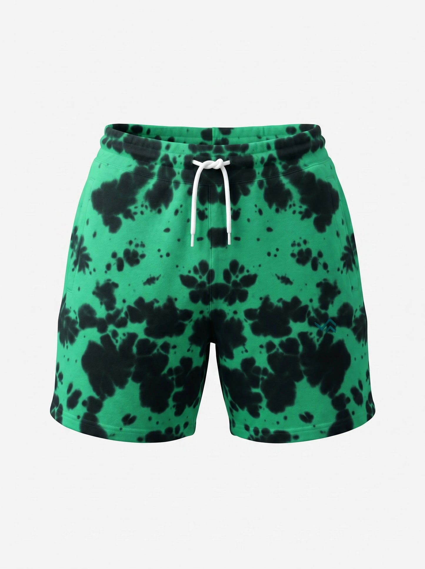 Entimessi Green on Black Unisex Tie-Dye Terry Shorts Tie-dye Shorts 260 GSM Activewear beachwear Casual Shorts Cotton Blend Drawstring Waist Shorts Entimessi fabric:cotton-blend loungewear made in India made to order Men menu:shorts new Premium Terry Shorts relaxed fit Shorts slip-in pockets style:tie-dye Terry Shorts Tie Dye type:shorts Unisex Unisex terry shorts Women