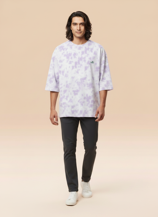 Entimessi Heavyweight Unisex Oversized Tie-Dye T-Shirt – White & Lavender Unisex Oversized Graphic T-shirts 260 GSM bio-washed breathable Cotton Blend Entimessi fabric:cotton-blend fit:oversized Graphic T-shirts Half Sleeves loungewear Lycra Rib Neck made in India Men menu:oversized neck:crew new Oversize T-shirts pre-shrunk Round Neck streetwear T-shirts Tie Dye Tie Dye Oversized T-Shirts Unisex Unisex Fit Unisex Oversized Graphic T-shirts Women