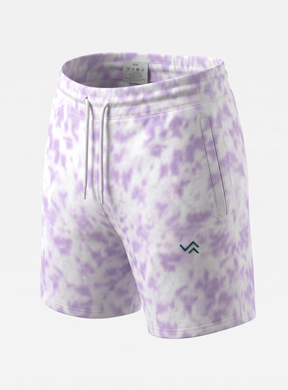 Entimessi Lavender on White Unisex Tie-Dye Terry Shorts Tie-dye Shorts 260 GSM Activewear beachwear Casual Shorts Cotton Blend Drawstring Waist Shorts Entimessi fabric:cotton-blend loungewear made in India made to order Men menu:shorts new Premium Terry Shorts relaxed fit Shorts slip-in pockets style:tie-dye Terry Shorts Tie Dye type:shorts Unisex Unisex terry shorts Women