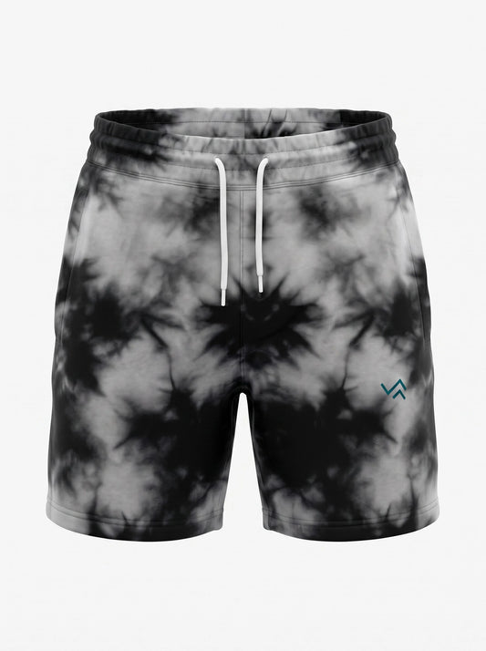 Entimessi White on Black Unisex Tie Dye Shorts | 260 GSM Cotton Loungewear Tie-dye Shorts 260 GSM Activewear beachwear Casual Shorts Cotton Blend Drawstring Waist Shorts Entimessi loungewear made in India made to order Men new Premium Terry Shorts relaxed fit Shorts slip-in pockets Terry Shorts Tie Dye Unisex Unisex terry shorts Women