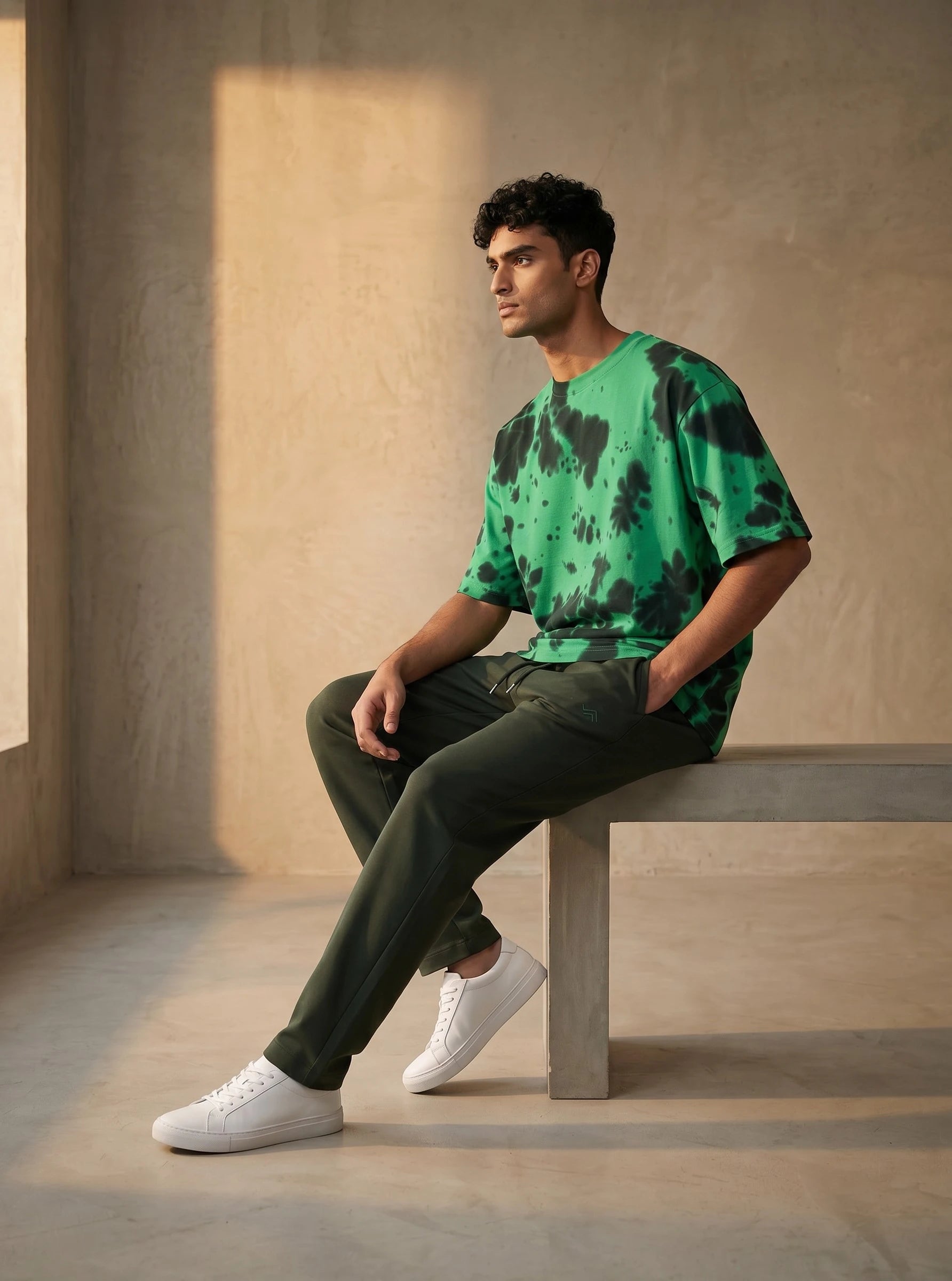 Entimessi Athleisure Set – Acid Green & Onyx Tie-Dye Oversized Tee + Bottle Green Jogger | Unisex Combo Athleisure Set 260 GSM Acid Green Athleisure Set Bundle Co-ord Co-ord Set Combo Cotton Entimessi Green & Black Loungewear Set Made in India Made to Order Matching Set Men new Oversized Streetwear Tee and Jogger Set Tee and Joggers Tie Dye Tie-Dye Set Tracksuit Set Unisex Women